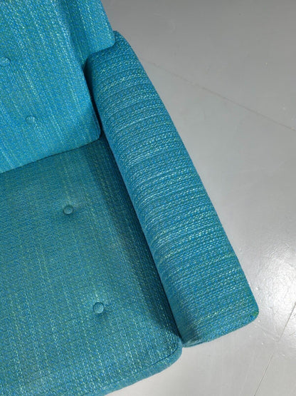 Vintage Swedish Lounge Chair Blue Wool Retro 1960s MCM EB7894 MNOR - UKDK FURNITURE