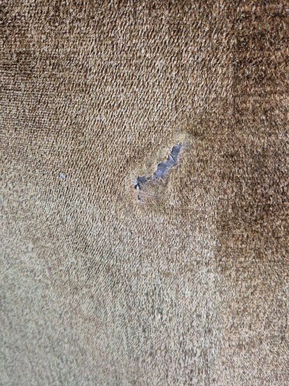 Mid Century Tub Chair Danish 1960s Brown Velour Retro Buttons EB10755 MNOR9