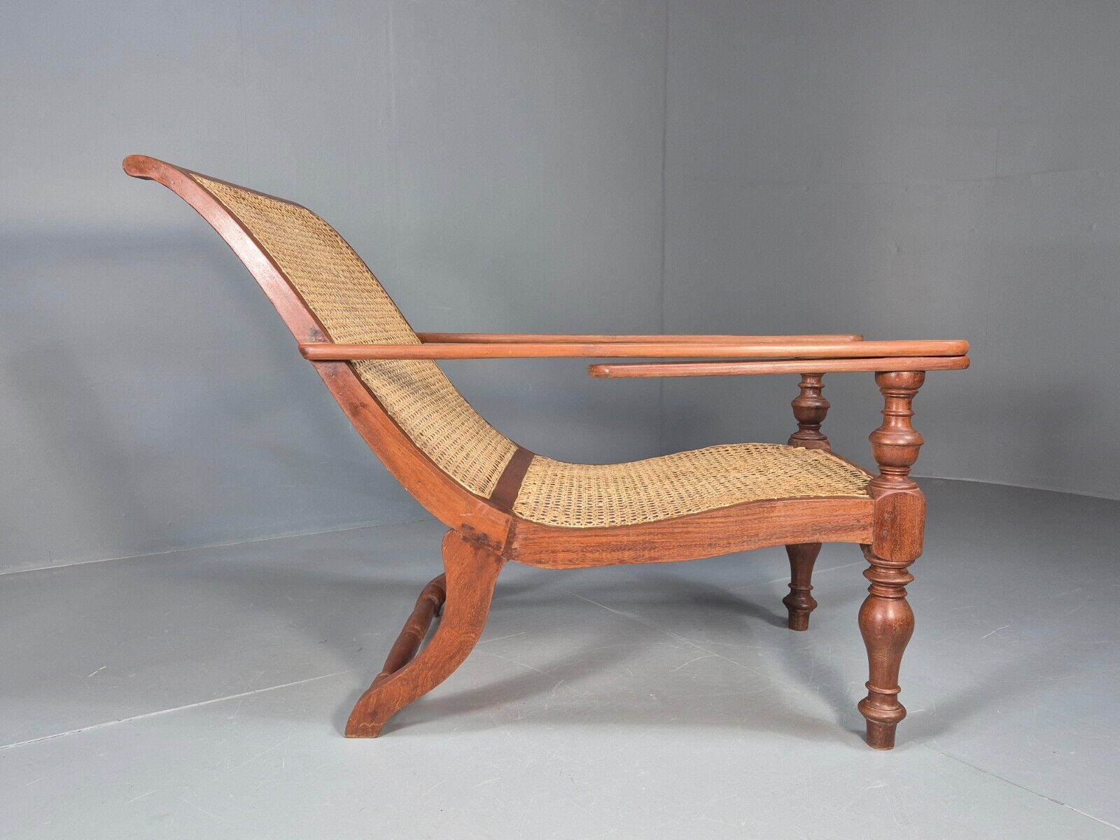Vintage Campaign Plantation Chair Rattan Teak Retro Antique Style EB8872 VBER - UKDK FURNITURE