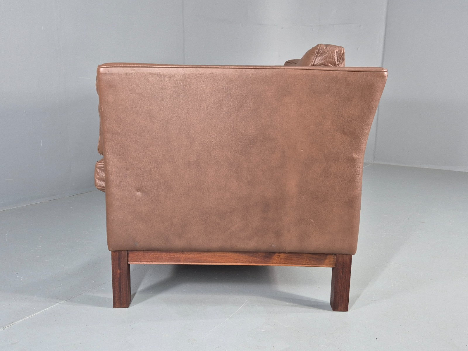 Vintage Danish 3 Seater Sofa Danish Brown Leather 1970s Retro MCM  EB10486 M3SS21