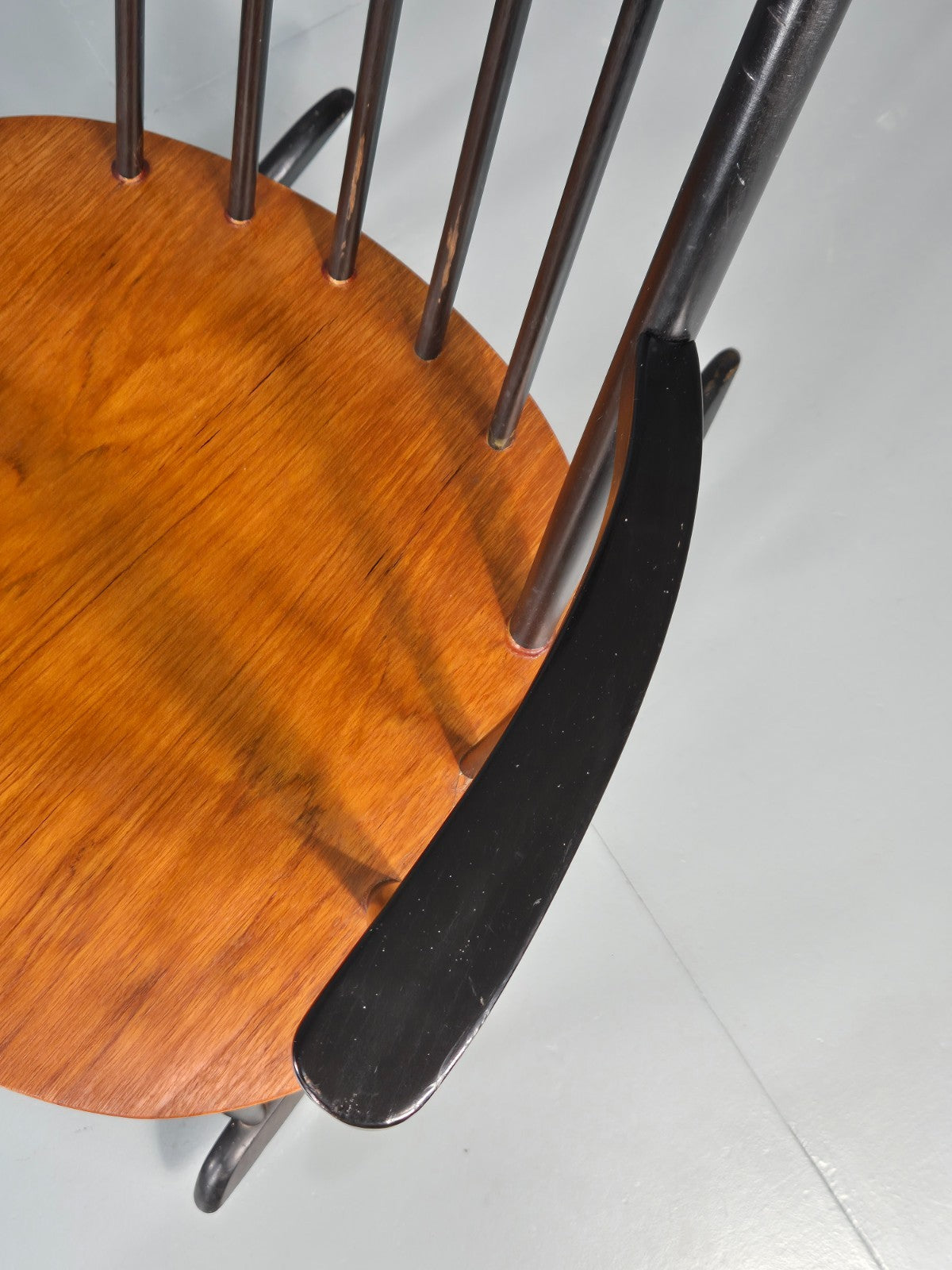 Vintage Ilmari Tapiovaara Rocking Chair Teak Beech Asko MCM Retro EB11849 MNOR17