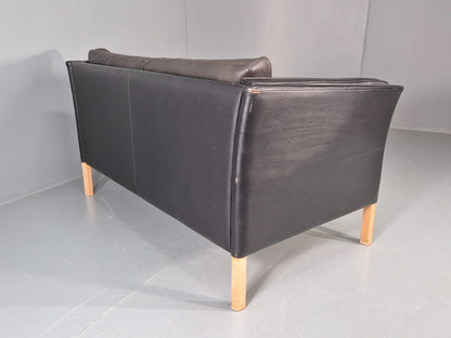 Vintage Danish Two Seater Leather Sofa Quality Feather Filled Retro EB11643 M2SS10