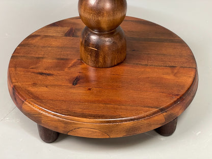 Vintage Oak Side Table With Pine Base Danish EB10828 MWOO8