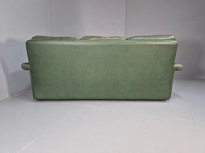 Vintage Green Leather Sofa 1970s Harrods Retro MCM EB9475 M3SS - UKDK FURNITURE