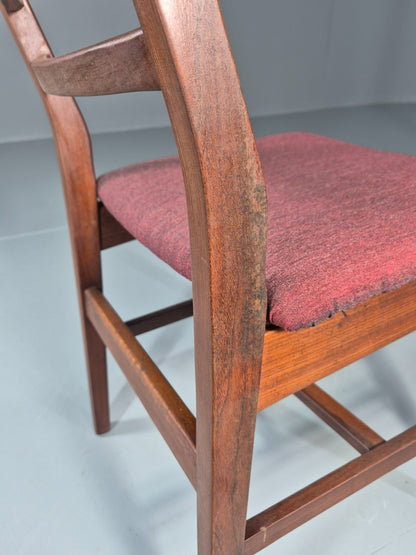 Danish Mid Century Dining Chair in Teak 1970s New Upholstery Retro EB11525 MDIN7