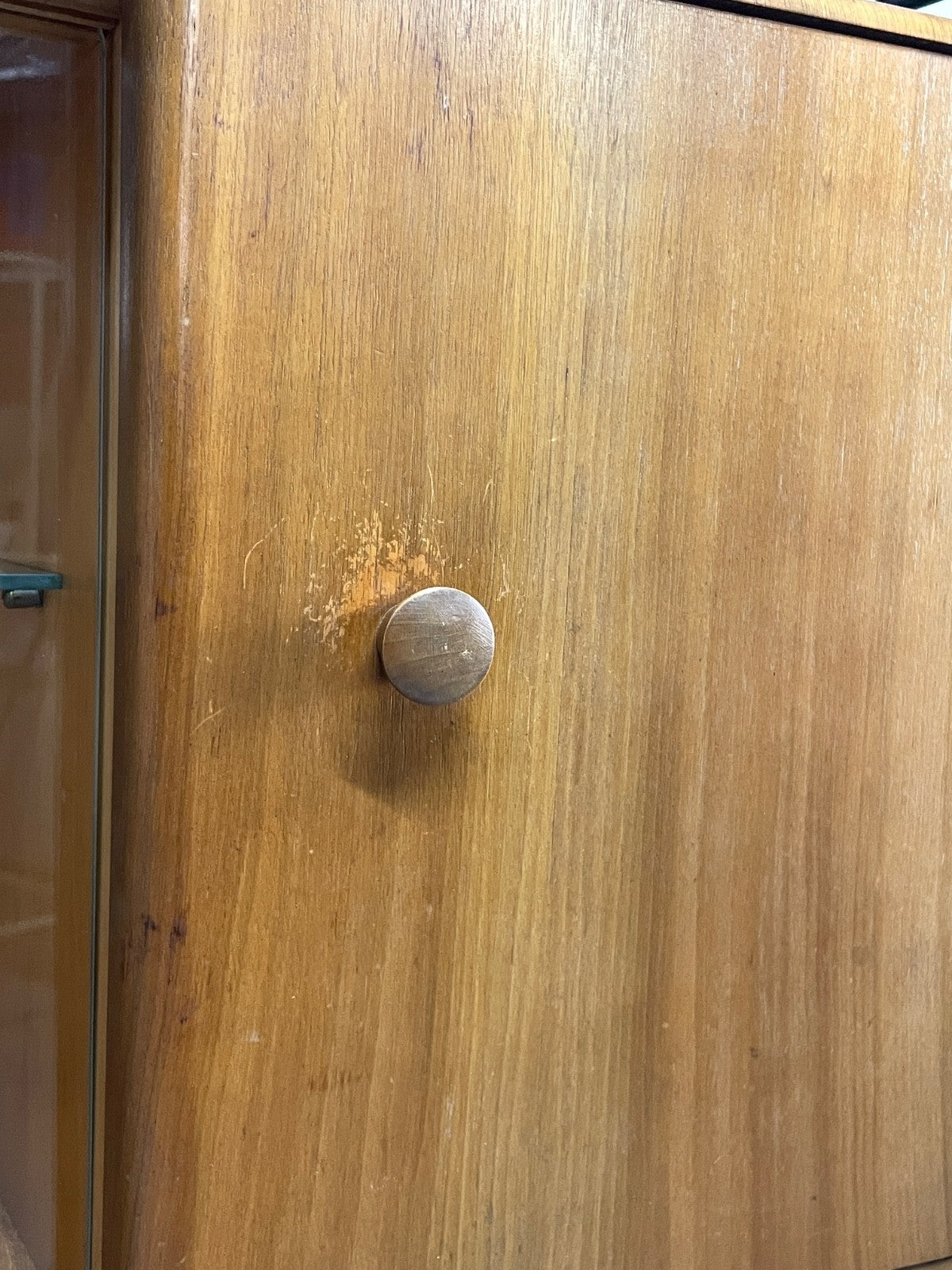 Vintage Modular Shelving Unit Walnut Cabinet Ladderax Style Black EB11043 MWOO14