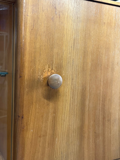 Vintage Modular Shelving Unit Walnut Cabinet Ladderax Style Black EB11043 MWOO14