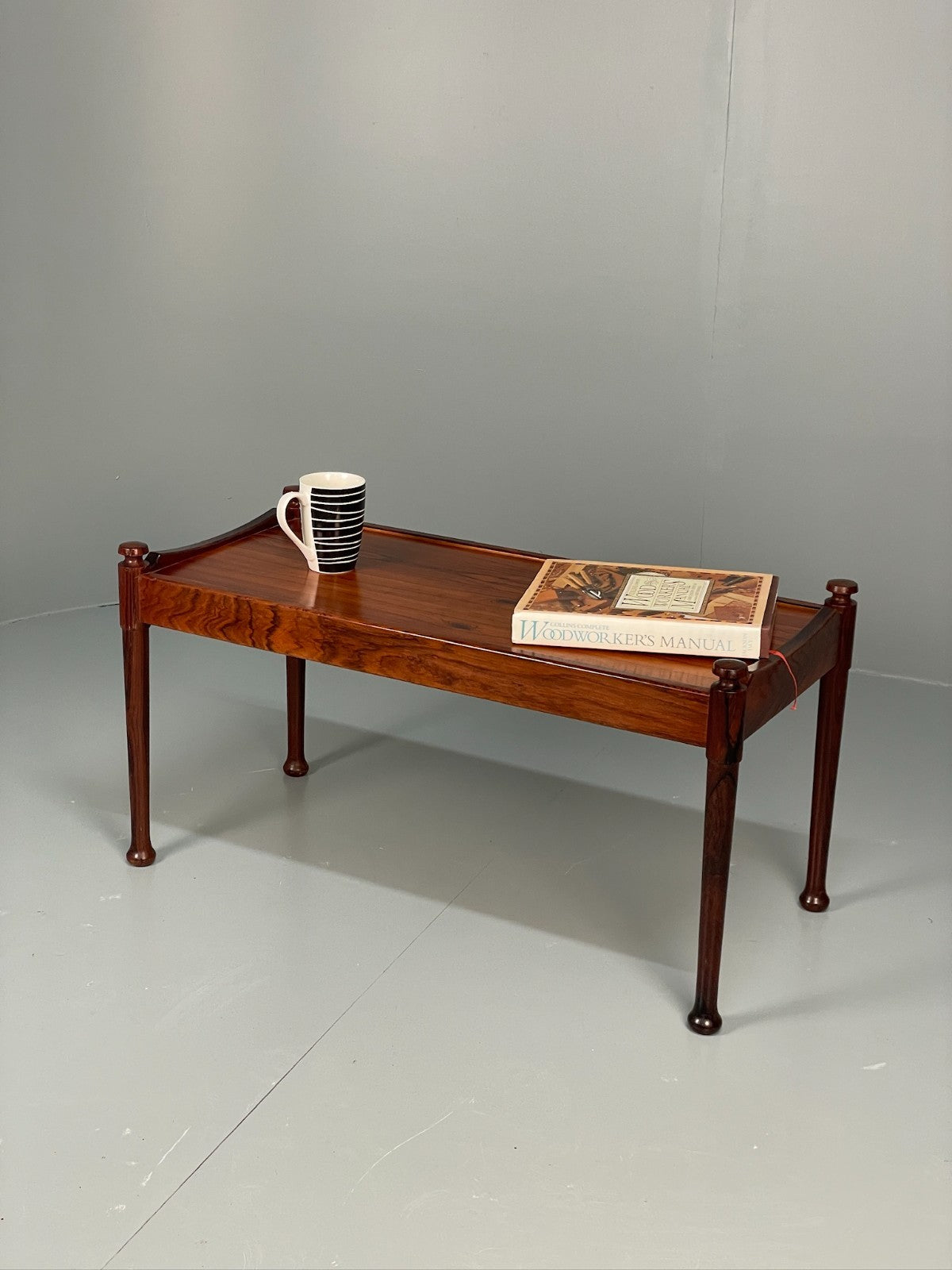 Vintage Danish Side Table - 1960s Mid Century Dark Wood EB10834 MWOO1