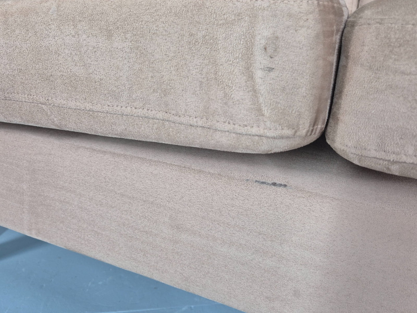 Vintage 3 Seat Sofa Danish Design Faux Suede Upholstery 1980s Retro EB10539 M3SS9