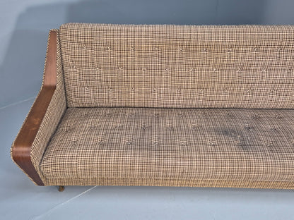 Vintage Mid Century Sofa Bed Teak Details to Arm 1960s Retro MCM EB9404 M4SS - UKDK FURNITURE