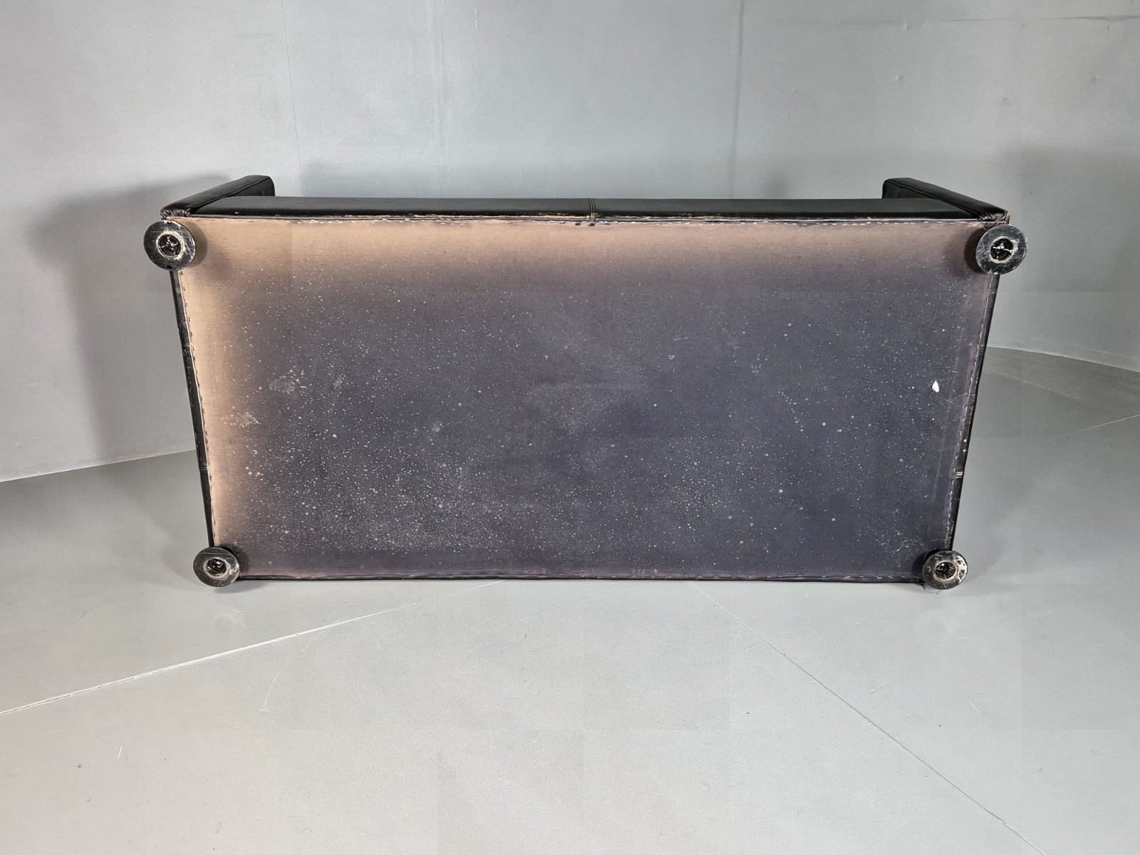 Vintage Danish 2 Seat Sofa Black Leather 1980s Retro MCM EB7162 M2SS - UKDK FURNITURE