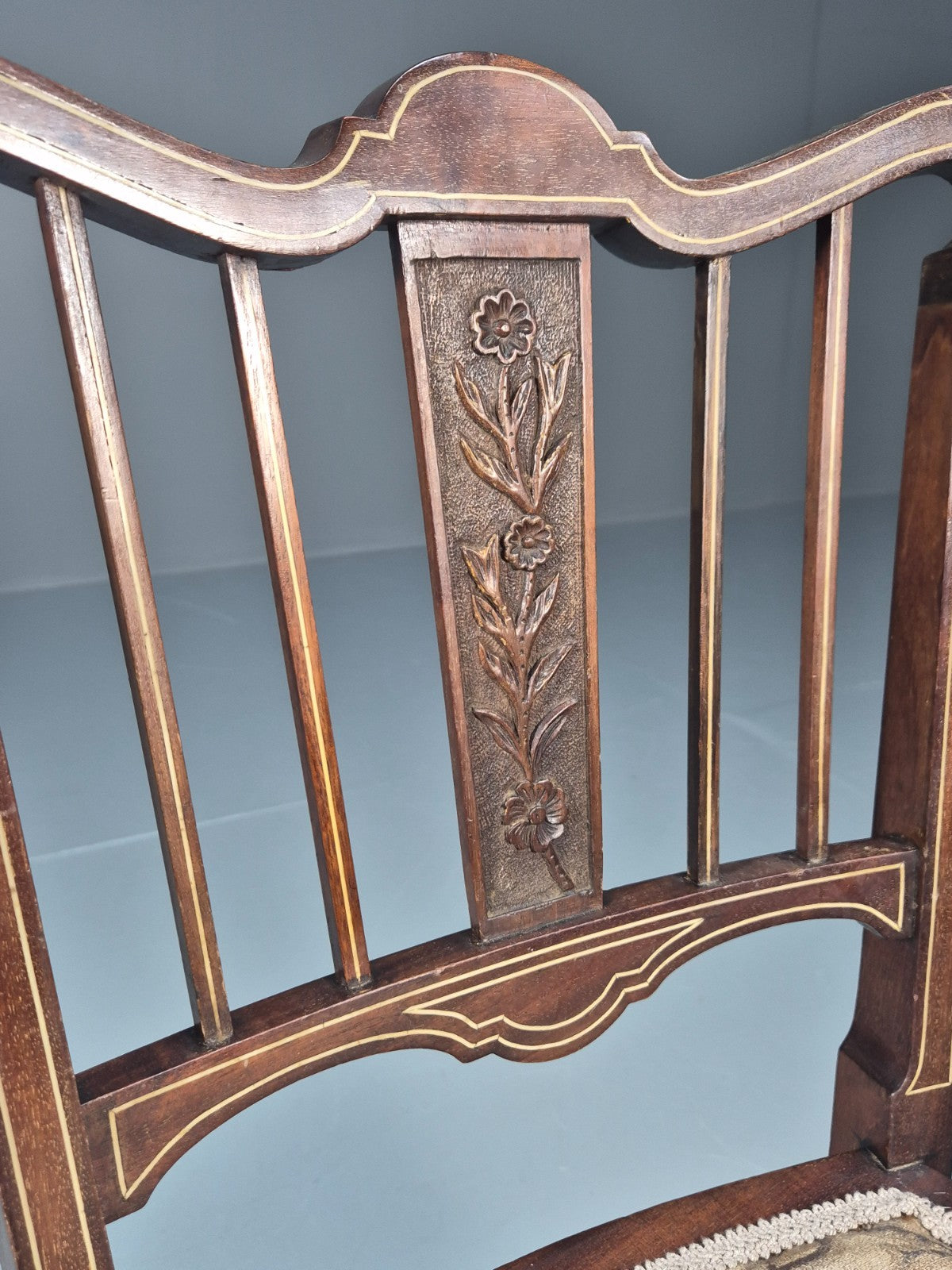 Antique Single Mahogany Chair ivorine inlay Edwardian Trevor Page  EB10641 VDIN3