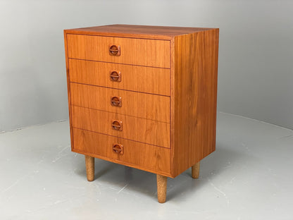 Vintage Chest Of Drawers 1970s Teak Danish Retro Round Handles EB11858 MWOO2