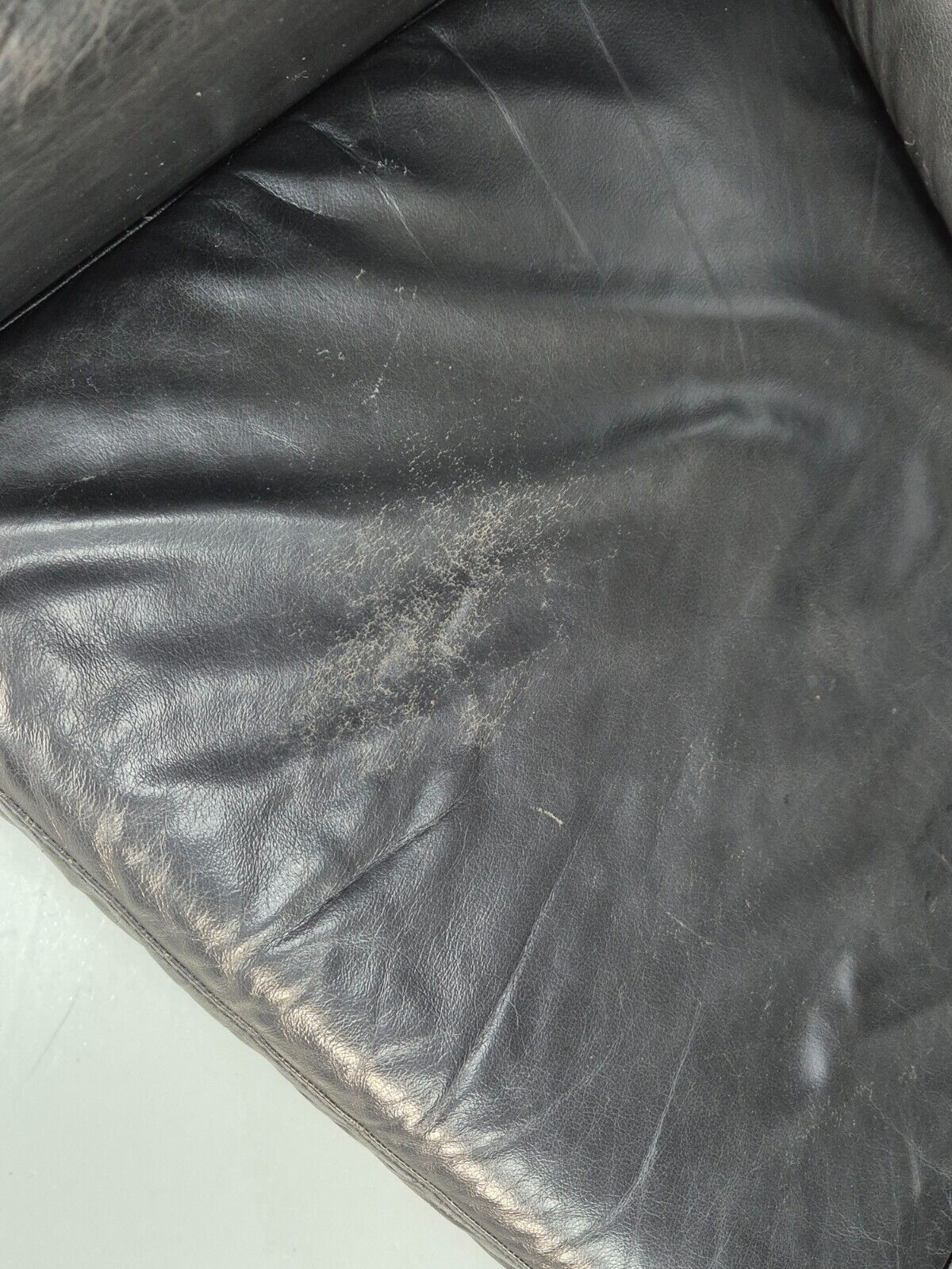 Vintage Danish 2 Seat Sofa Black Leather Mogensen Style Retro MCM EB8615 M2SS - UKDK FURNITURE