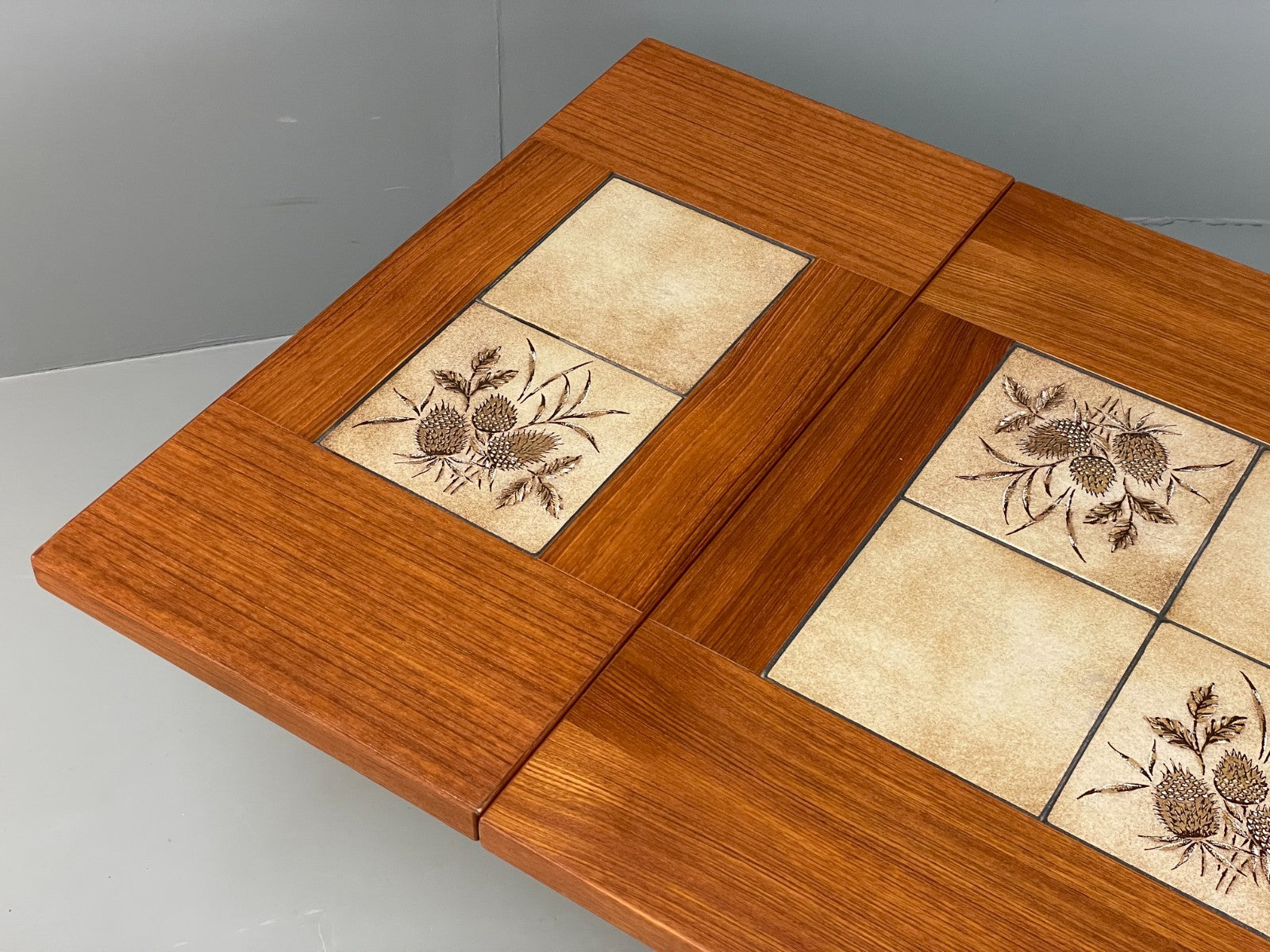Vintage Teak Dining Table Tile Topped Danish Drop Leaf 1980s EB11563 MWOO3