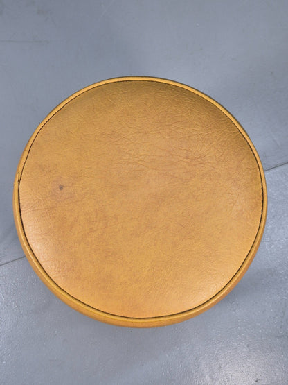 Vintage Mustard Vinyl Stool 1950s Mid Century EB9493 MFOO - UKDK FURNITURE