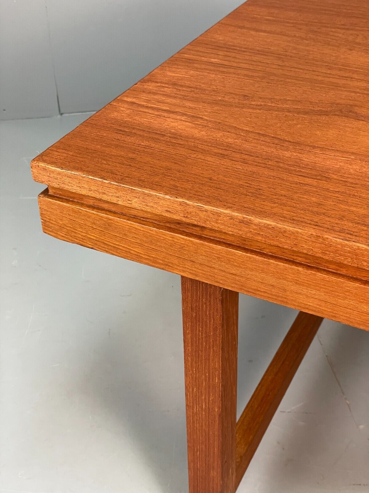 Midcentury Danish Teak Rectangular Coffee Table With Metal Feet EB8672 MWOO - UKDK FURNITURE