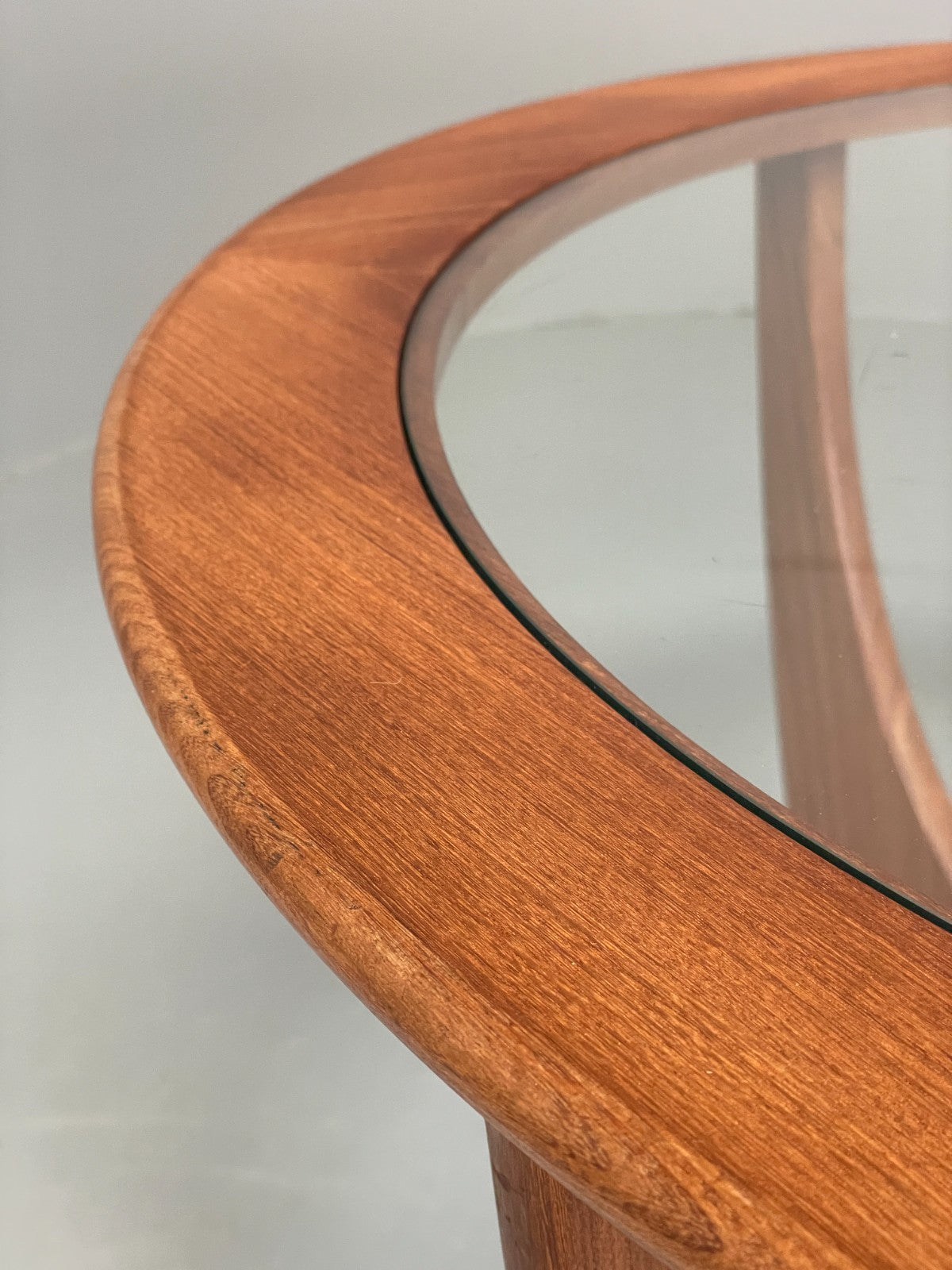 G Plan Astro Coffee Table Round Teak 1960s Mid Century Vintage Glass Top EB116928