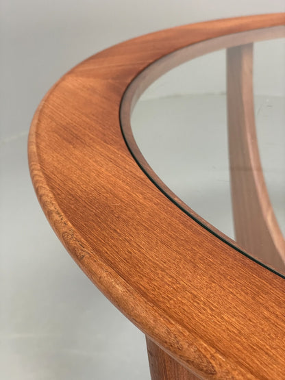 G Plan Astro Coffee Table Round Teak 1960s Mid Century Vintage Glass Top EB116928