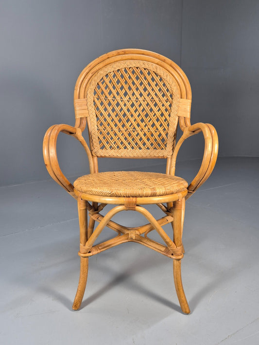 Vintage Cane Rattan Armchair 1980s Retro EB9685 VBER - UKDK FURNITURE