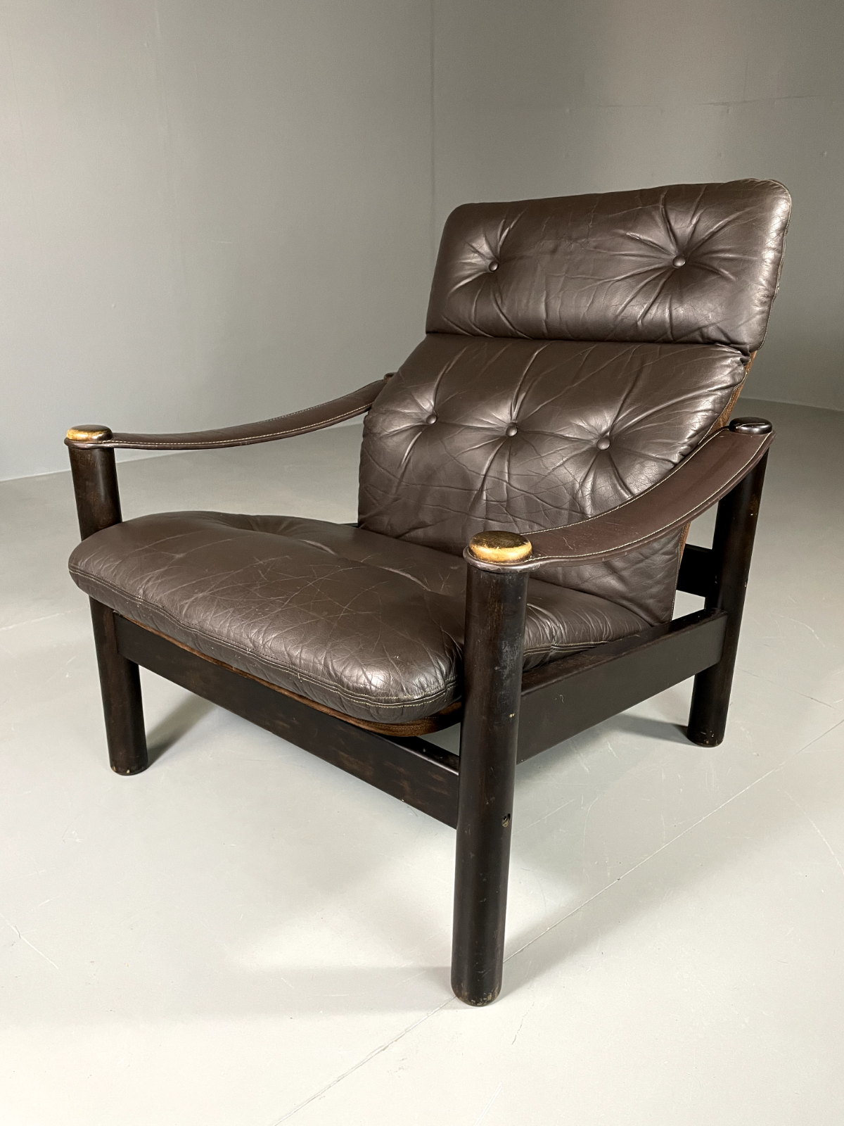 Vintage Danish Lounge Chair Brown Leather Jeki Gehl Retro MCM EB6082 MNOR12