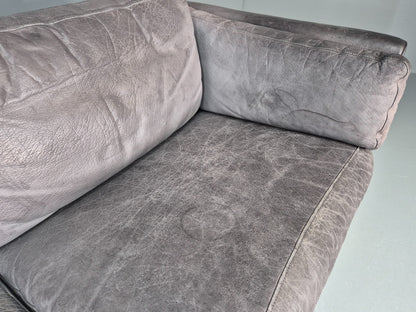 Vintage Mogens Hansen 2.5 Seat Settee Grey Leather 1980s Retro EB11644 M3SS8