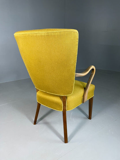 Vintage Danish Elbow Chair Green Beech Frame Retro MCM EB6756 MNOR - UKDK FURNITURE