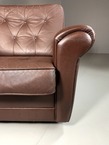 Danish Leather Lounge Chair Vintage 1970s Retro MCM EB5404 MNOR3