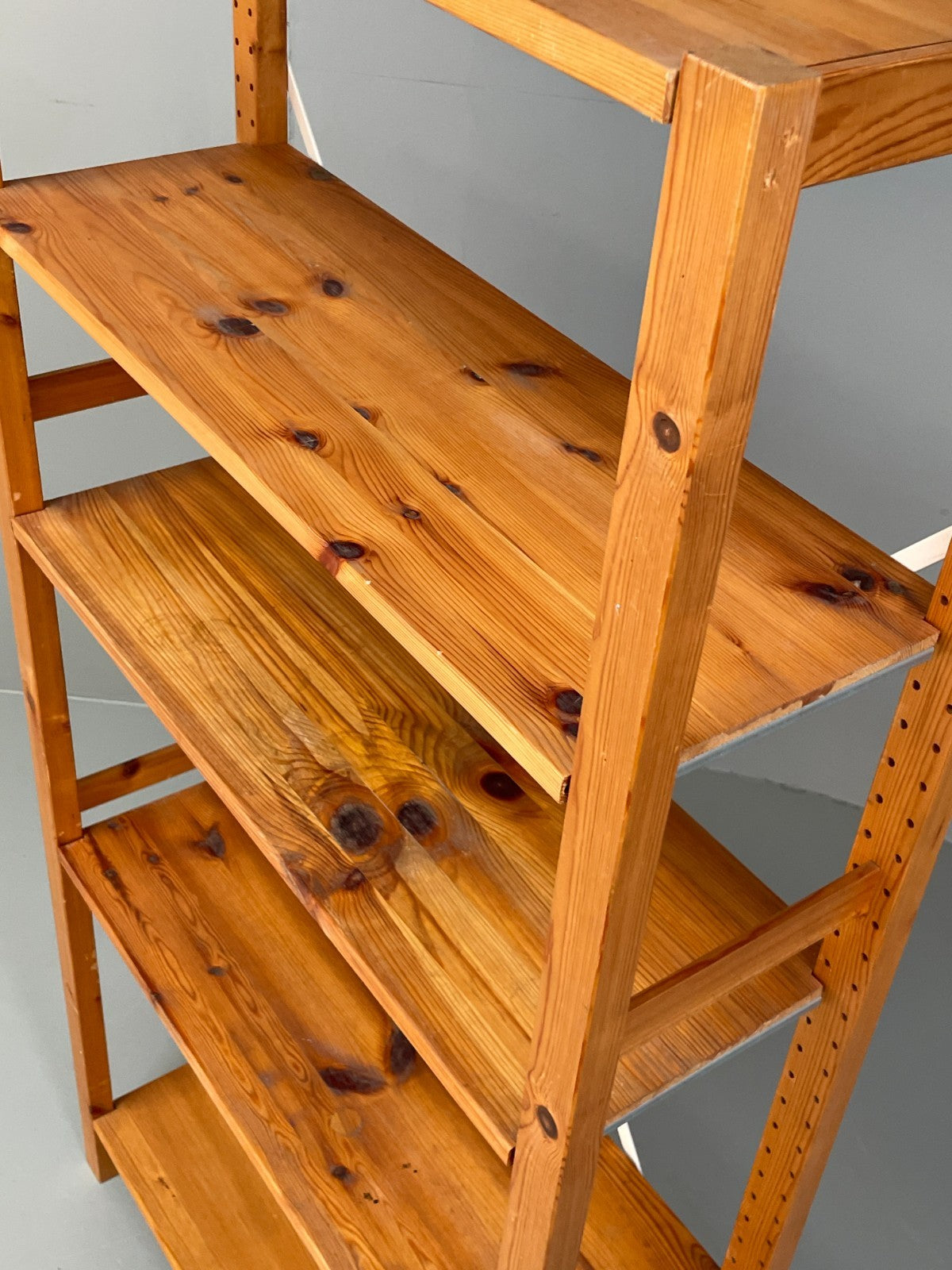 Pine Open Shelving Unit Adjustable Retro Scandi Solid EB11783 MWOO11
