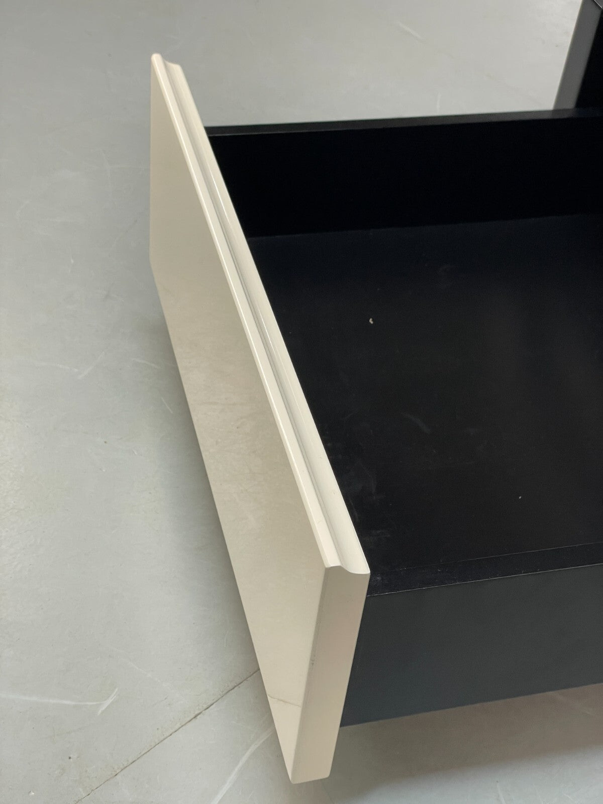 Modern Italian Gloss Black Low Double Drawer Unit EB8662 MWOO - UKDK FURNITURE