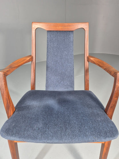 Vintage G plan Carver Chair 1980s Retro Teak Blue Velour EB11526 MDIN14