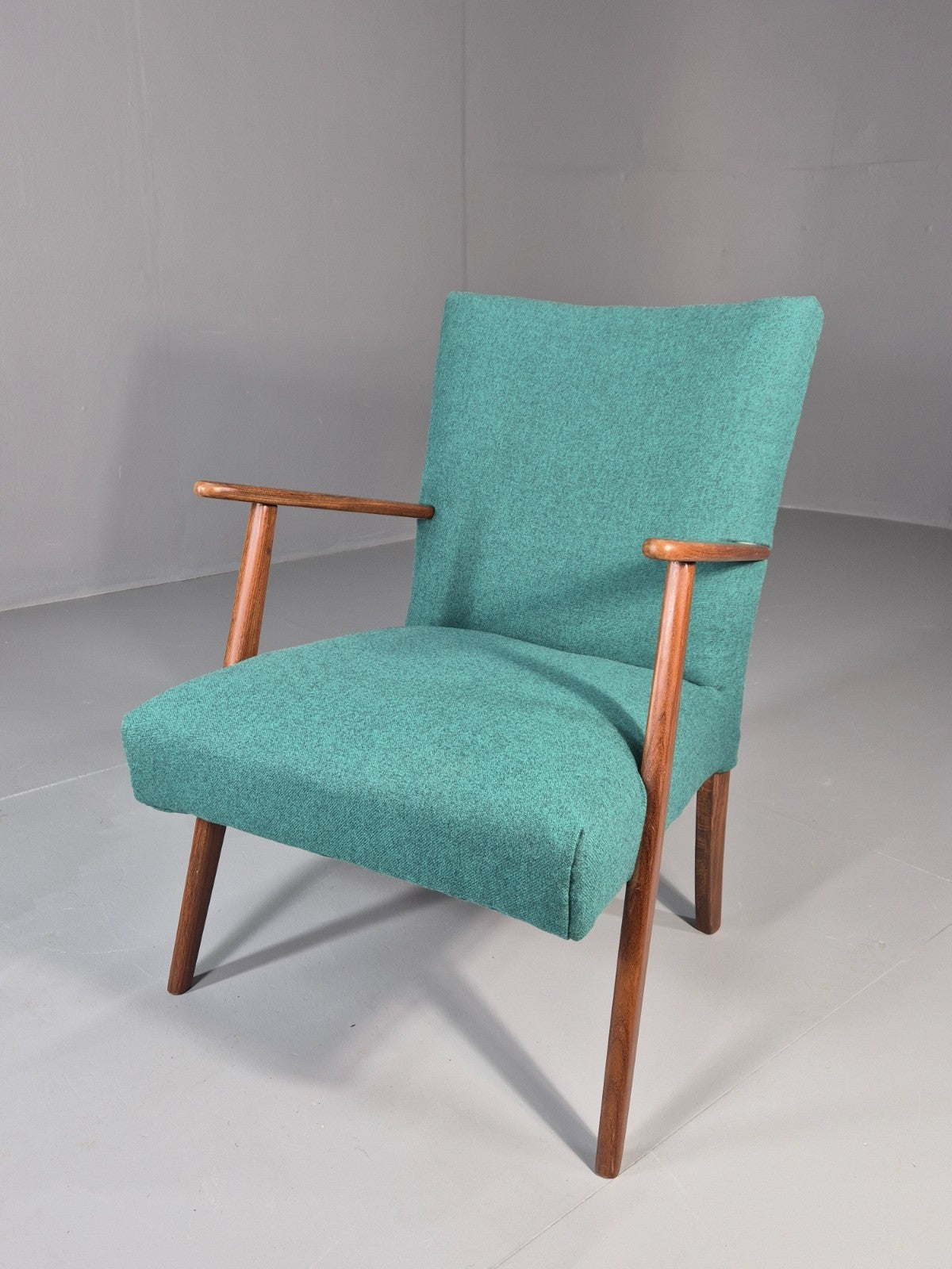 Vintage Mid Century Teak Lounge Chair New Upholstery Retro 1960s EB11814 MNOR2