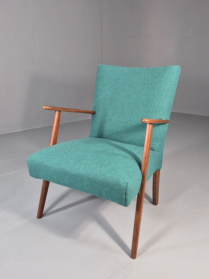 Vintage Mid Century Teak Lounge Chair New Upholstery Retro 1960s EB11814 MNOR2
