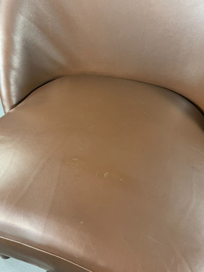 Vintage Danish Lounge Chair Brown Leather Circular Form Retro MCM EB6586 MNOR13