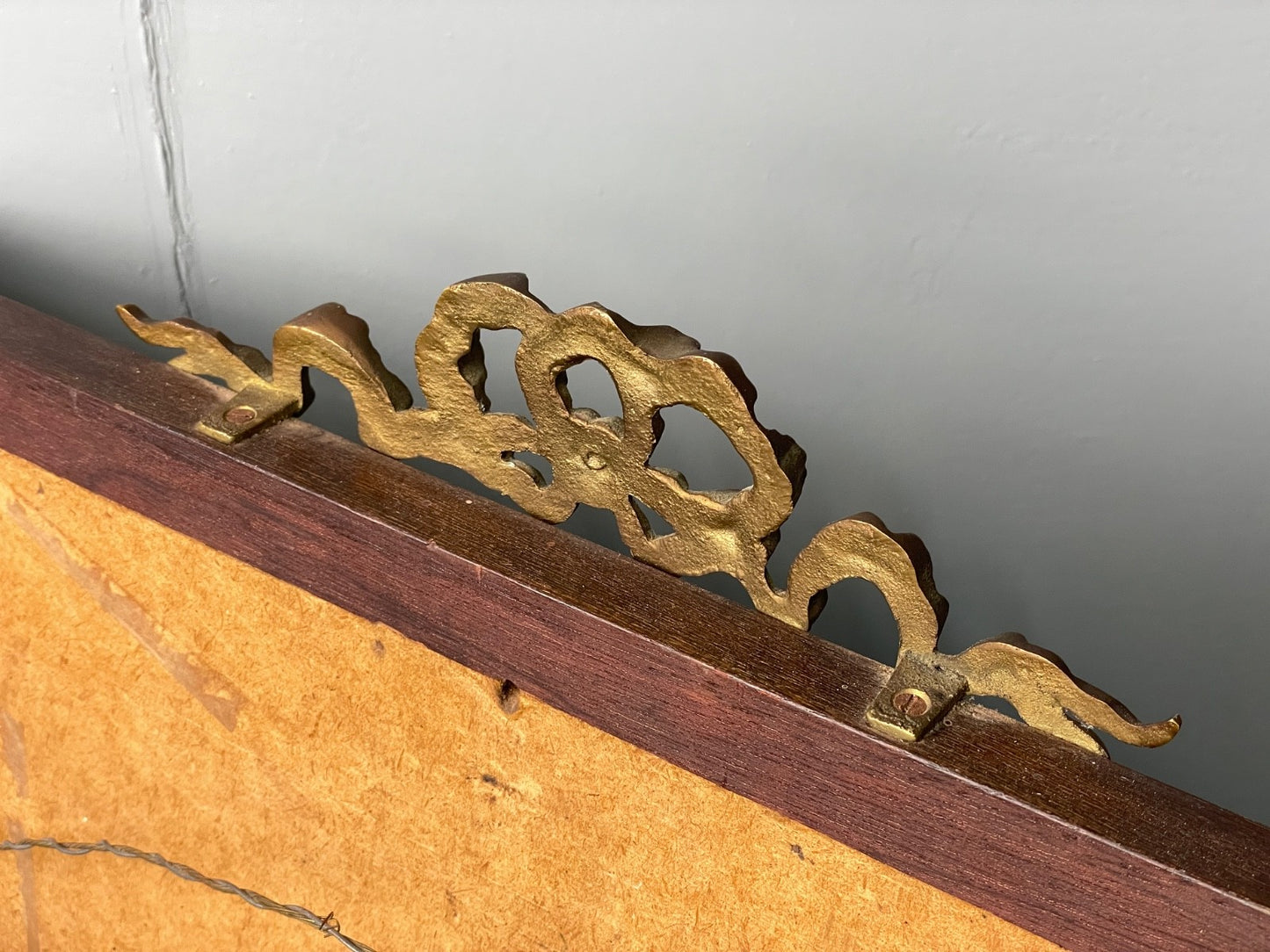 Vintage Mahogany Wall Mirror Regency Style Brass Detailing EB11052 MWOO11