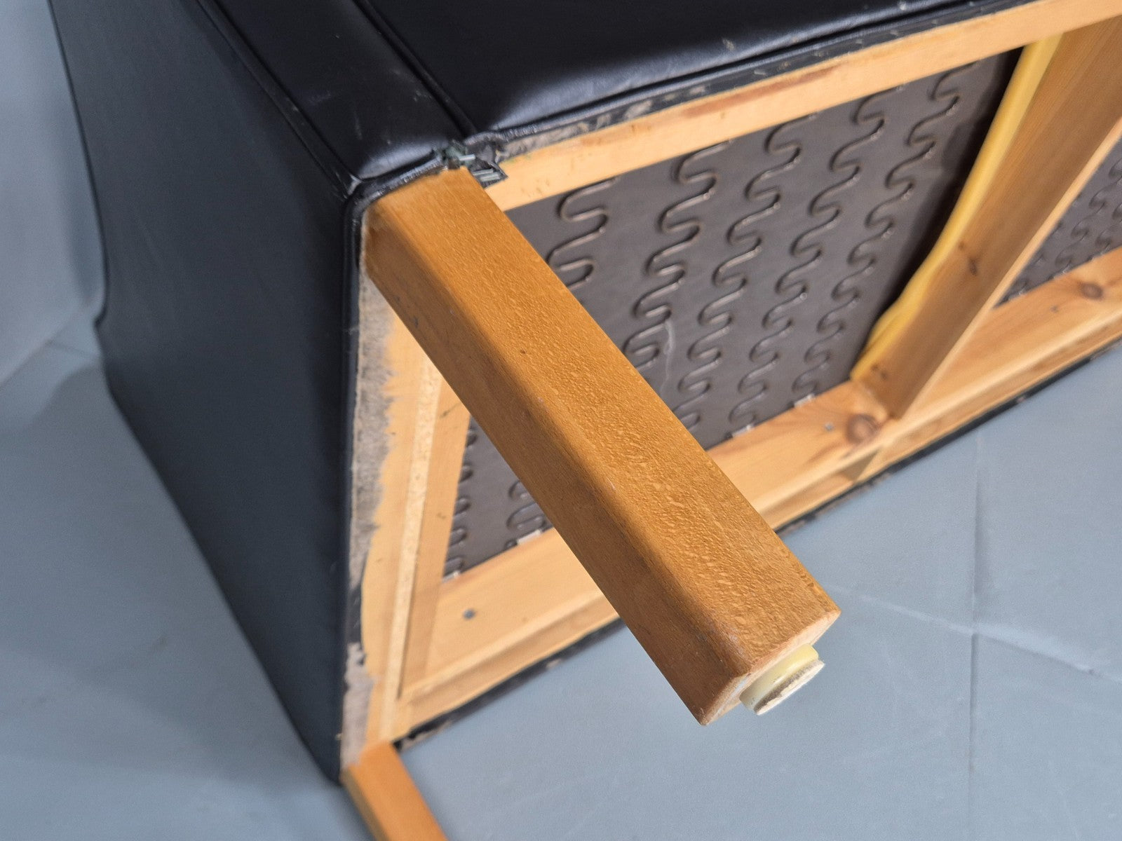 Two Seat Sofa Vintage Danish Black Leather 1970s Retro Mid Century  EB10122 M2SS10