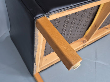 Two Seat Sofa Vintage Danish Black Leather 1970s Retro Mid Century  EB10122 M2SS10