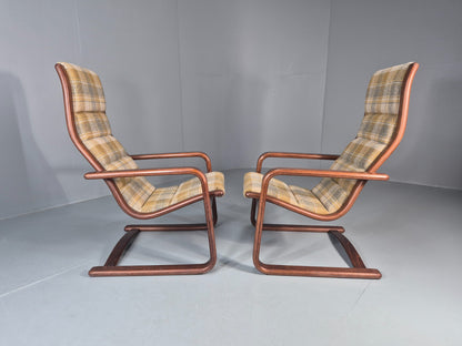 2 Mid Century Lounge Chairs New Upholstery 1970s Retro Danish  EB10325 MBEN13