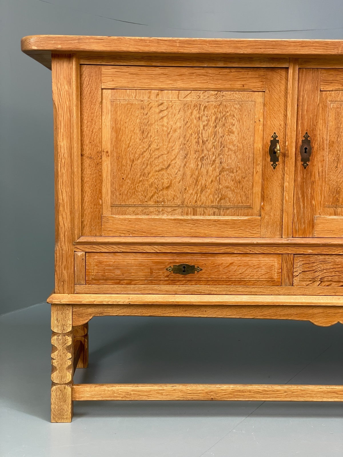 Vintage Solid Oak Sideboard - Henning Kjaernulf Style Danish 1970s EB10826 MWOO3