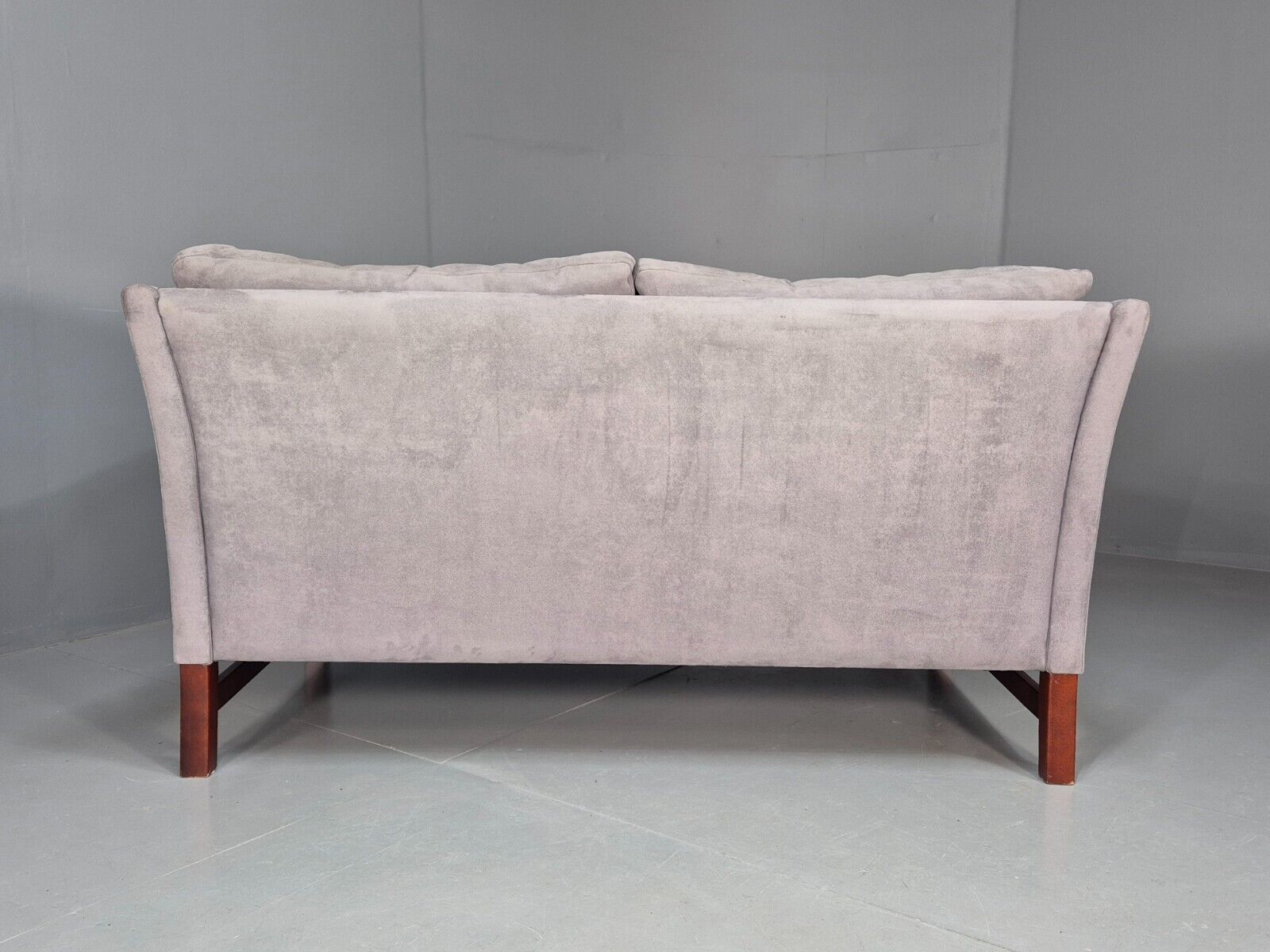 Vintage Danish 2 Seat Sofa Lilac Faux Suede 1980s Retro MCM EB3236 M2SS - UKDK FURNITURE