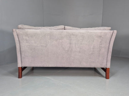Vintage Danish 2 Seat Sofa Lilac Faux Suede 1980s Retro MCM EB3236 M2SS - UKDK FURNITURE