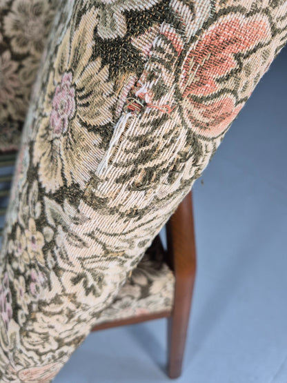 Vintage Parker Knoll Wingback Armchair 1960s Floral Print Retro EB10426 MNOR6