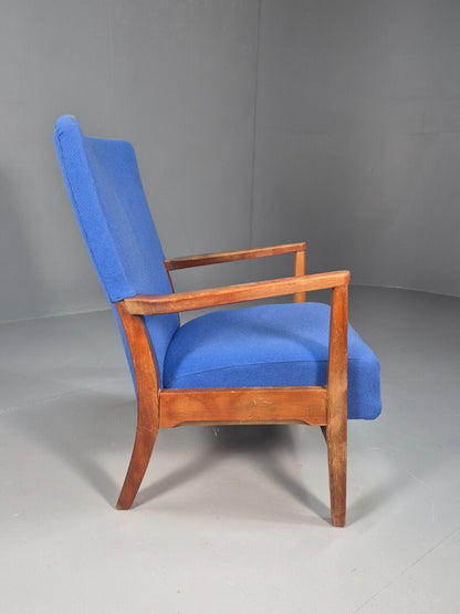 Vintage Danish Lounge Chair Blue Beech Frame Vamo 1950s Retro MCM EB8771 MNOR - UKDK FURNITURE