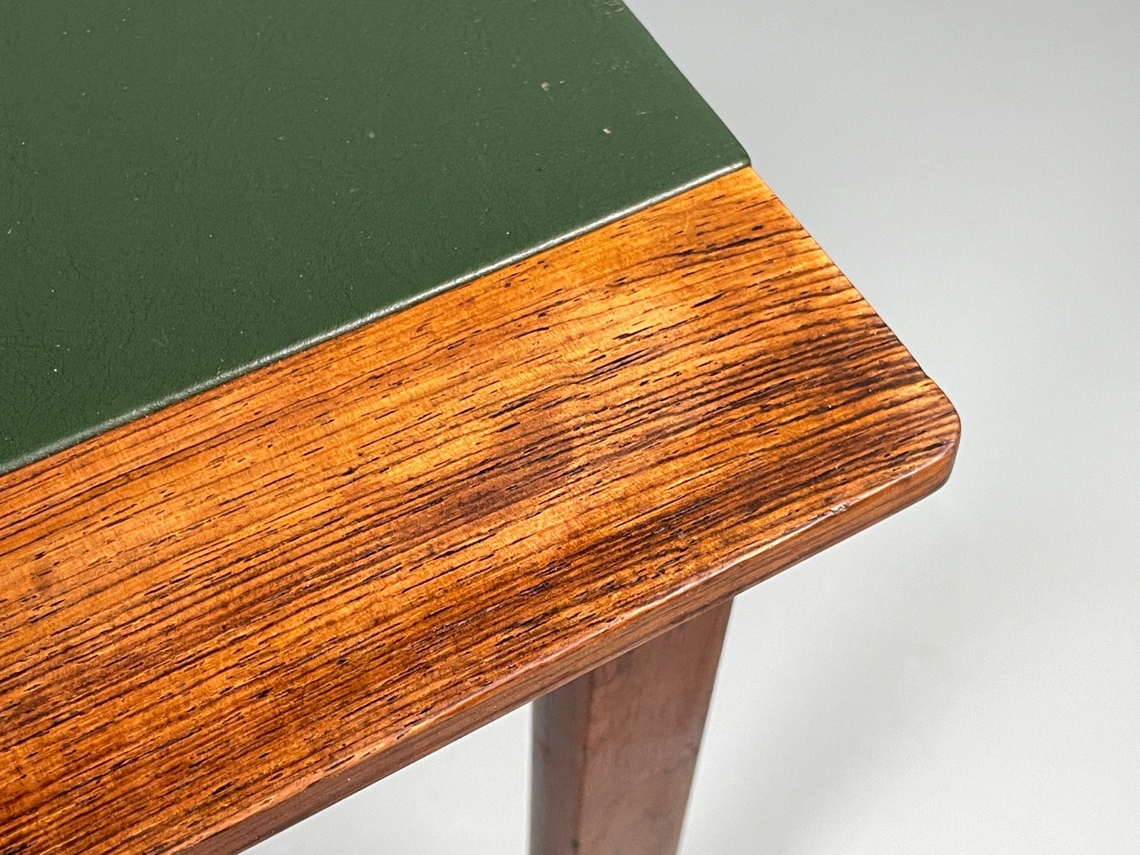 Vintage 1960s Side Table By Hans Olsen Sweden Green Leather Top EB11186 MWOO21