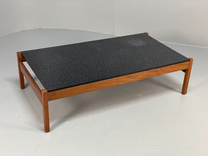 Vintage Teak Coffee Table - Guy Rogers 1960s Black Laminate Top  EB10955 MWOO15