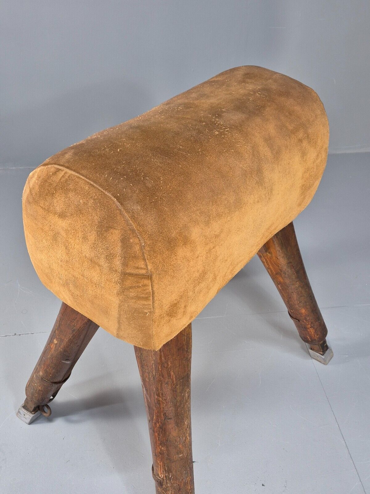 Vintage Pommel Horse 1950s Suede Pine Industrial Retro EB8863 VWOO - UKDK FURNITURE
