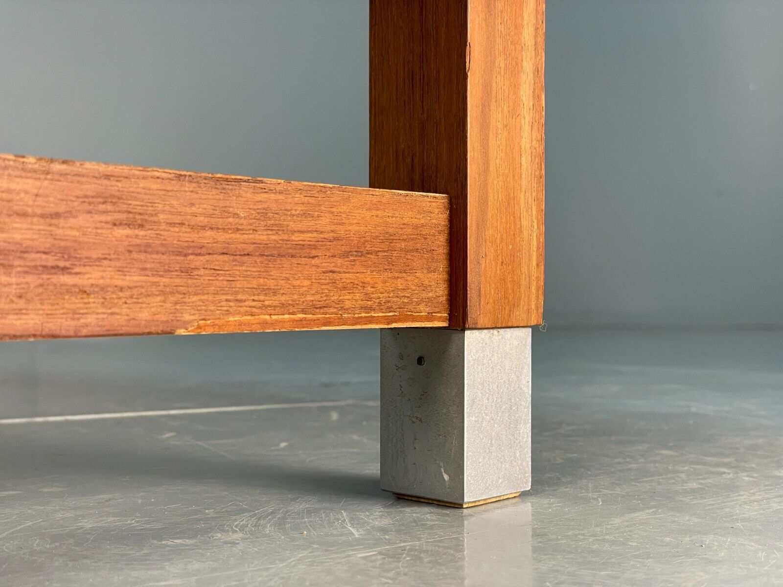 Midcentury Danish Teak Rectangular Coffee Table With Metal Feet EB8672 MWOO - UKDK FURNITURE