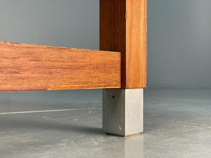 Midcentury Danish Teak Rectangular Coffee Table With Metal Feet EB8672 MWOO - UKDK FURNITURE