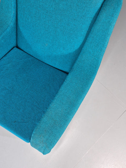 Vintage Swedish Lounge Chair 1960s Retro Dux Mid Century Blue Wool  EB11104 MNOR2