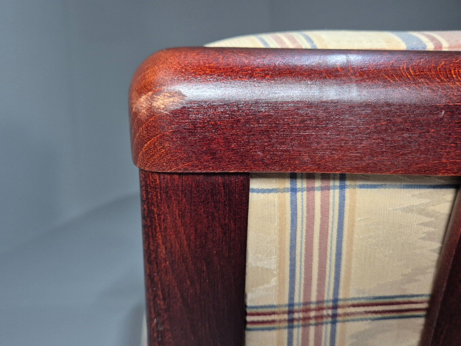 Vintage Danish 2 Seat Sofa Tartan Cotton Wood Frame Stouby 1980s MCM EB8598 M2SS - UKDK FURNITURE